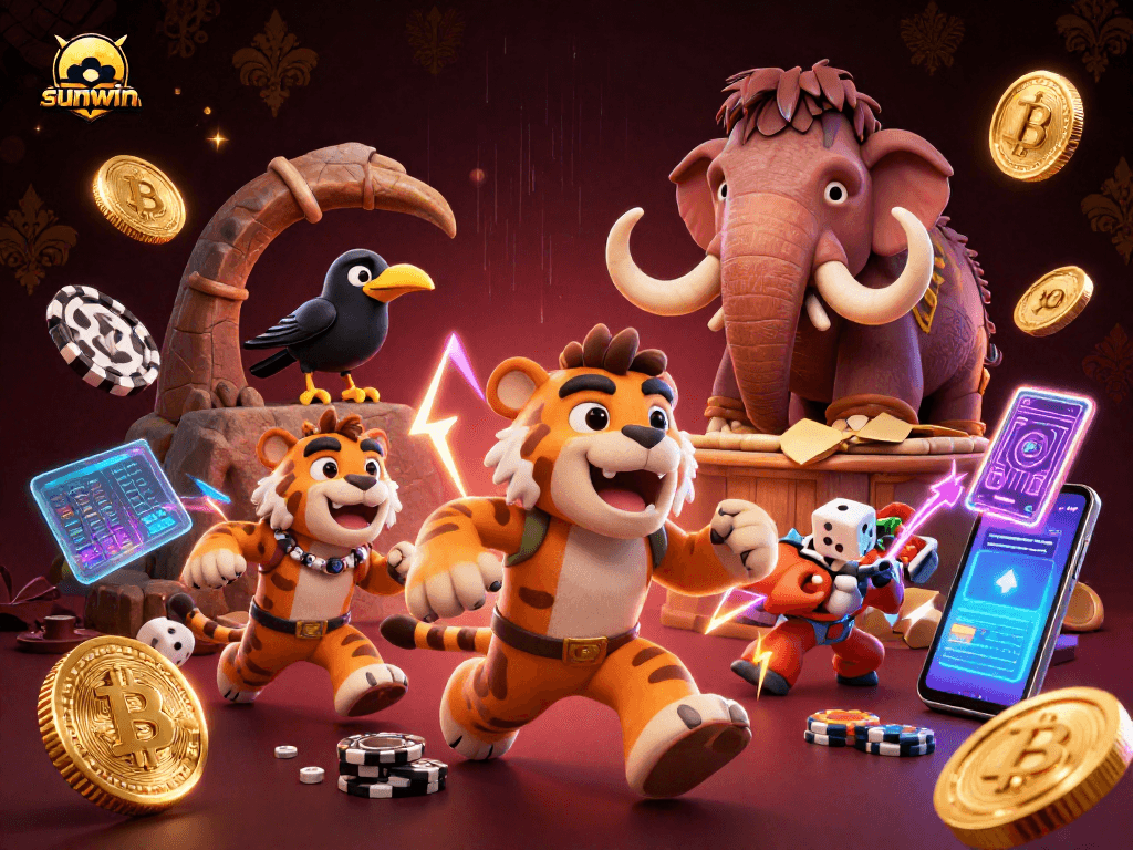 Join the caveman duo at the sunwin casino, rich in crypto elements and prehistoric charm.