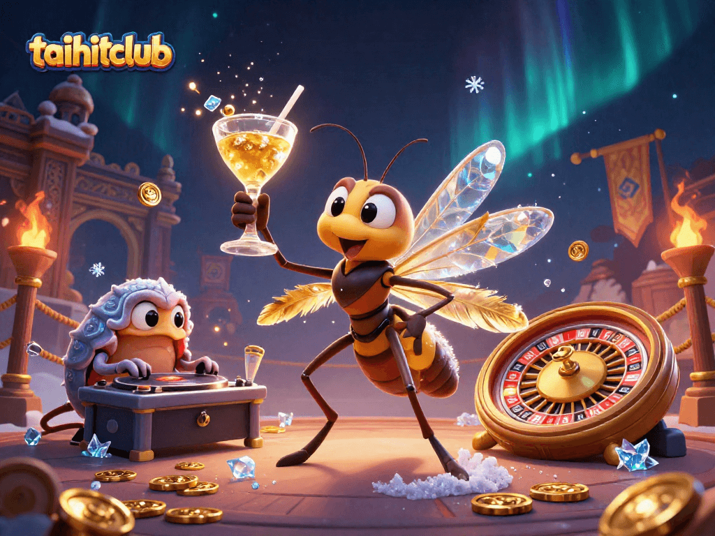 Engage with exciting casino gameplay at taihitclub featuring dynamic 3D characters in an animated scene.