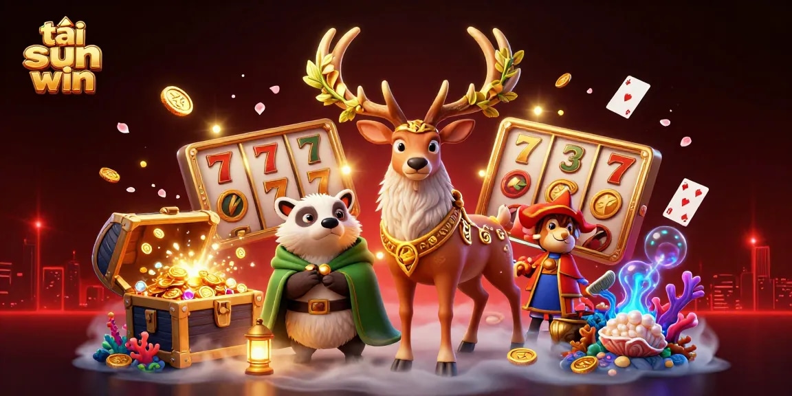 Engage in thrilling gameplay with tải sun win featuring a Celtic druid stag and vibrant casino elements.