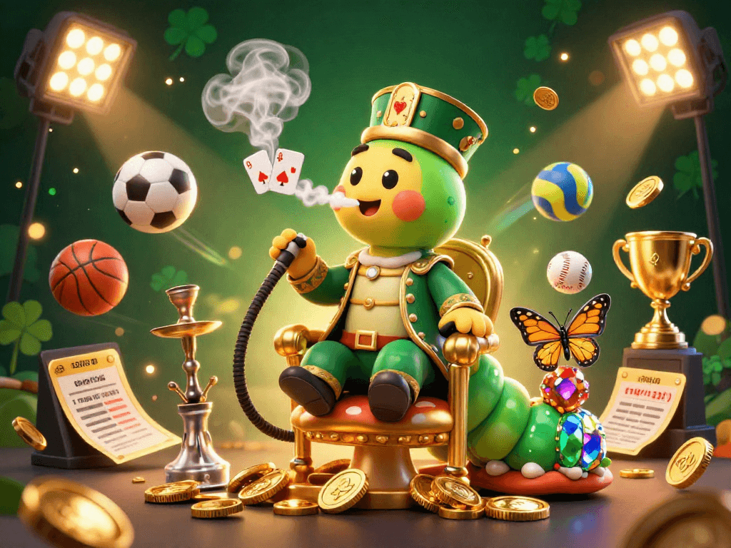 Experience the excitement of gem88 with a vibrant casino scene featuring unique characters and dynamic gambling elements.