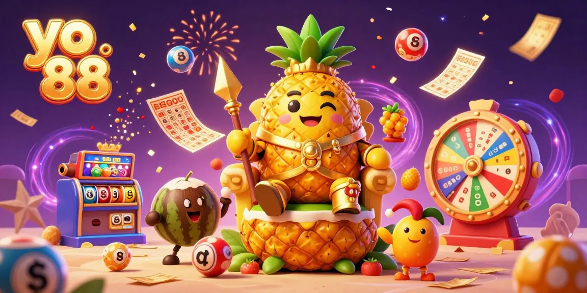 Engage with the exciting world of yo 88 in this vibrant, festive casino scene featuring lively characters.