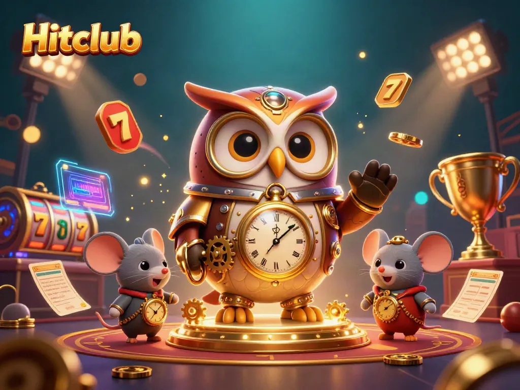 Engage in thrilling gameplay at Hitclub with vibrant characters and casino elements in a dynamic illustration.