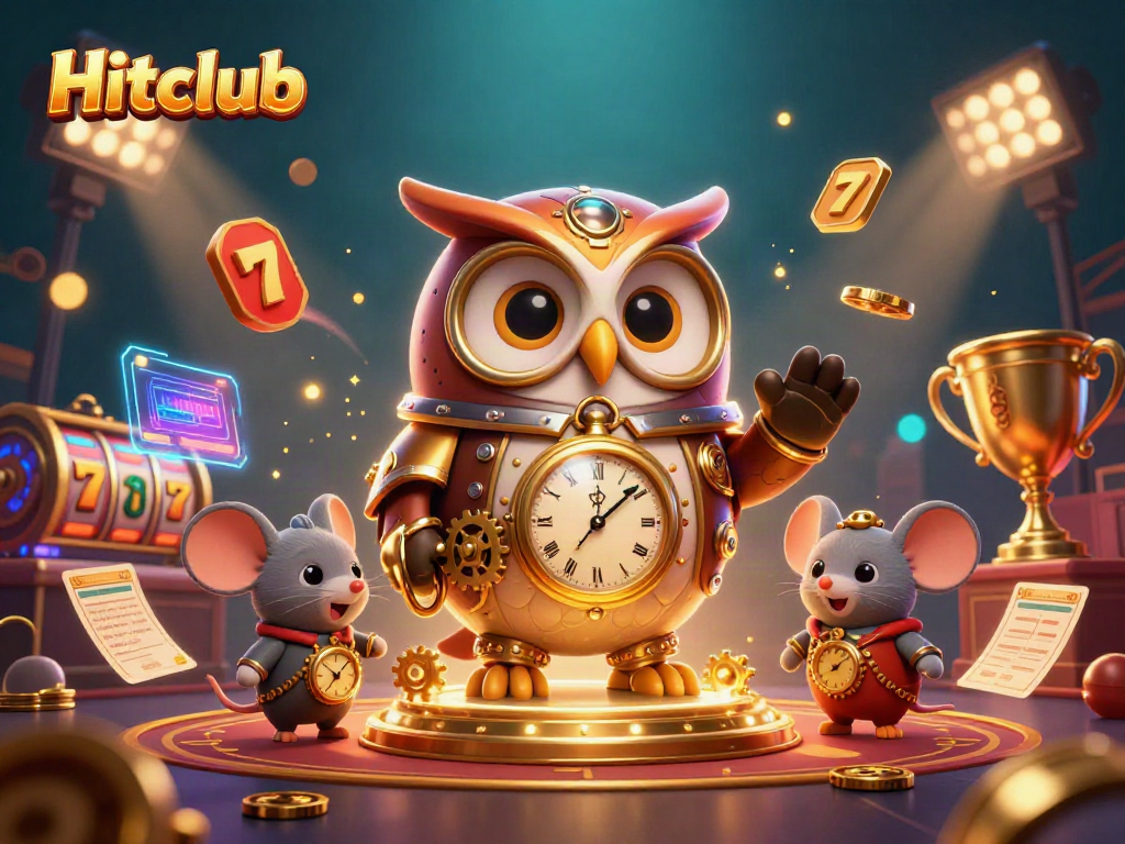 Engage in thrilling gameplay at Hitclub with vibrant characters and casino elements in a dynamic illustration.