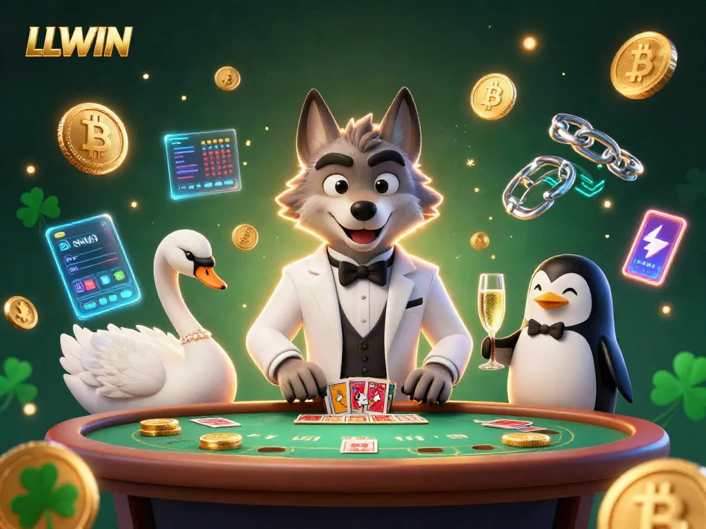 Experience exciting baccarat action with LLWIN's 3D cartoon characters and vibrant casino elements.