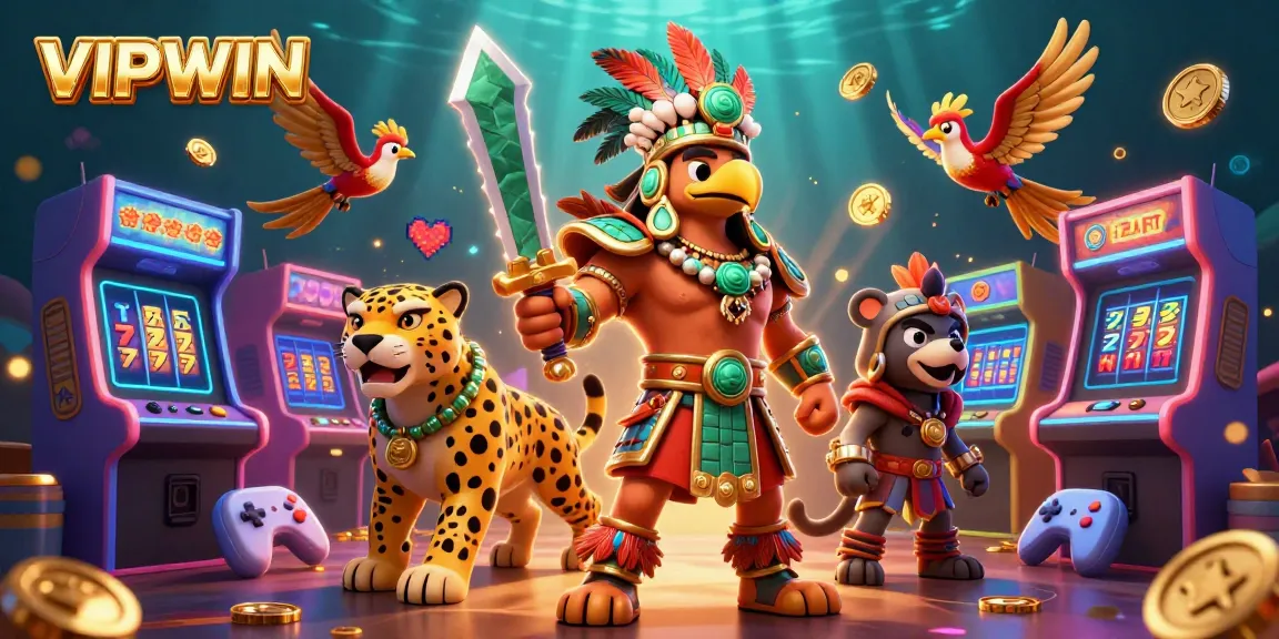 Experience the excitement of VIPWIN with vibrant characters and dynamic casino elements.
