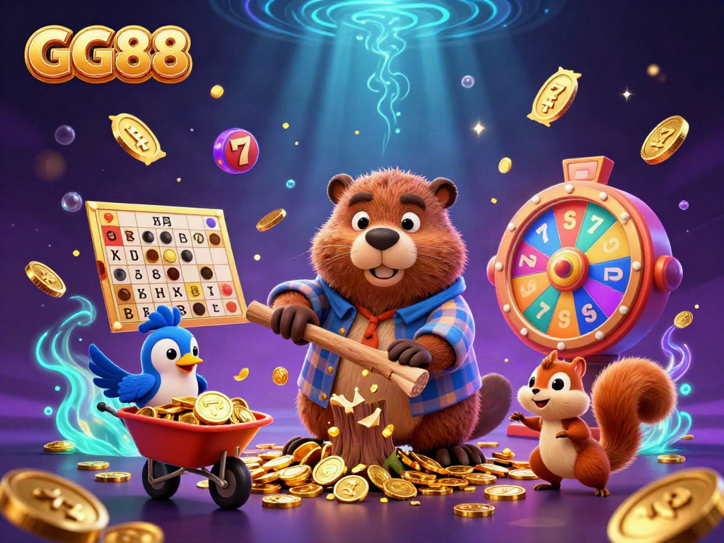 GG88 promo illustration showcasing interactive gaming elements with vibrant characters and casino themes.