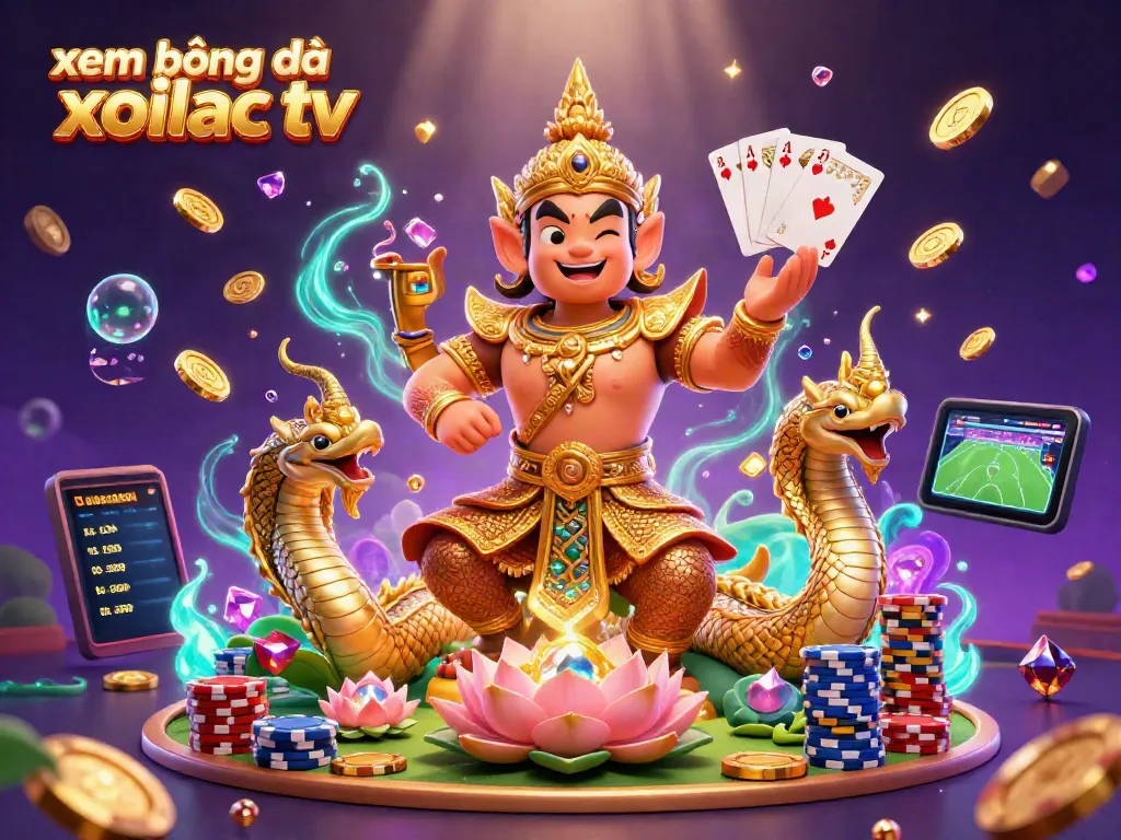 Engage with xem bóng đá xoilac tv in a vibrant 3D sports betting scene filled with action and treasures.