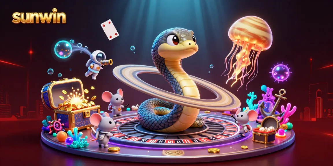 Experience sunwin's thrilling cosmic casino adventure with betting astronaut mice and a jellyfish dealer.