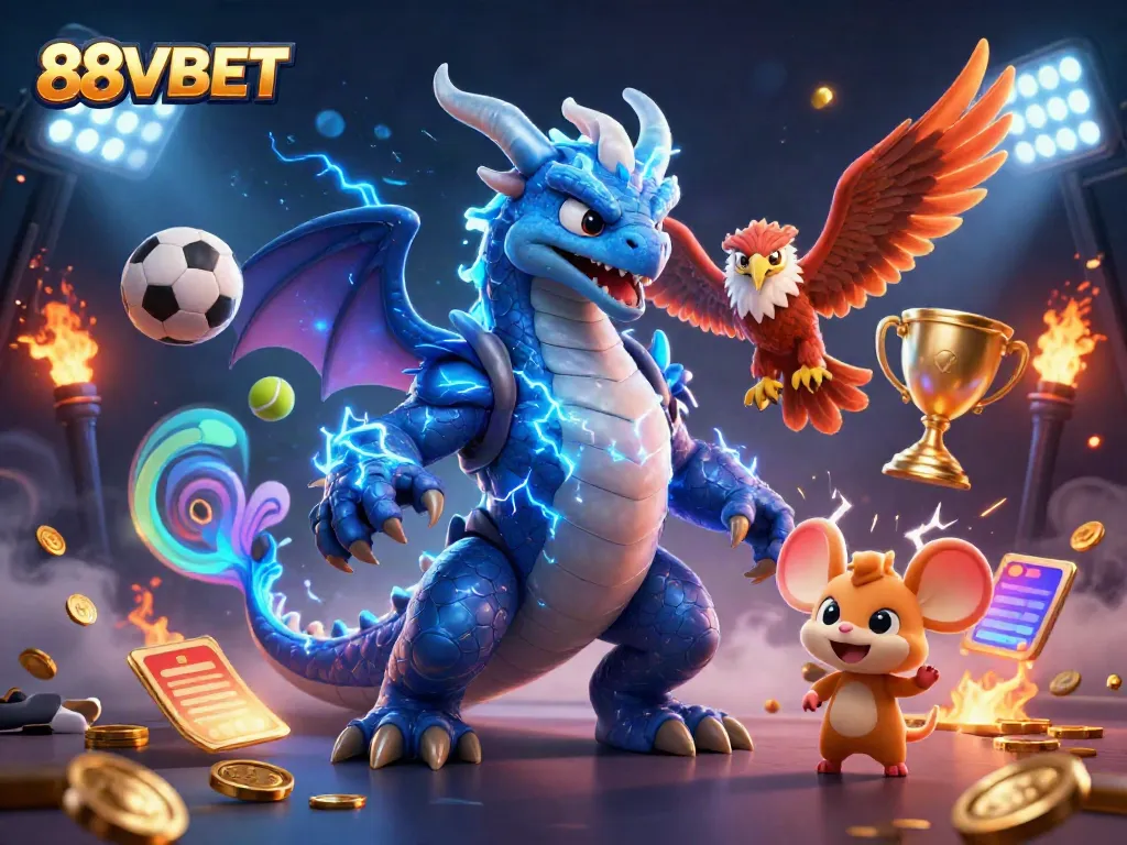 Engage in exciting gameplay with the 88VBET illustrated scene showcasing vibrant characters and dynamic sports elements.