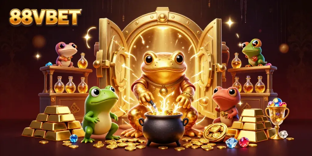 Experience 88VBET's vibrant fantasy lab with golden treasures and mystical alchemy.
