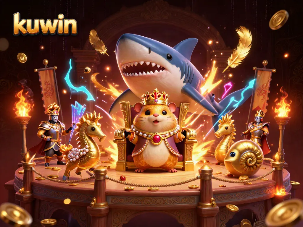 Kuwin's golden hamster king rules a dynamic casino universe with thrilling games scattered around.