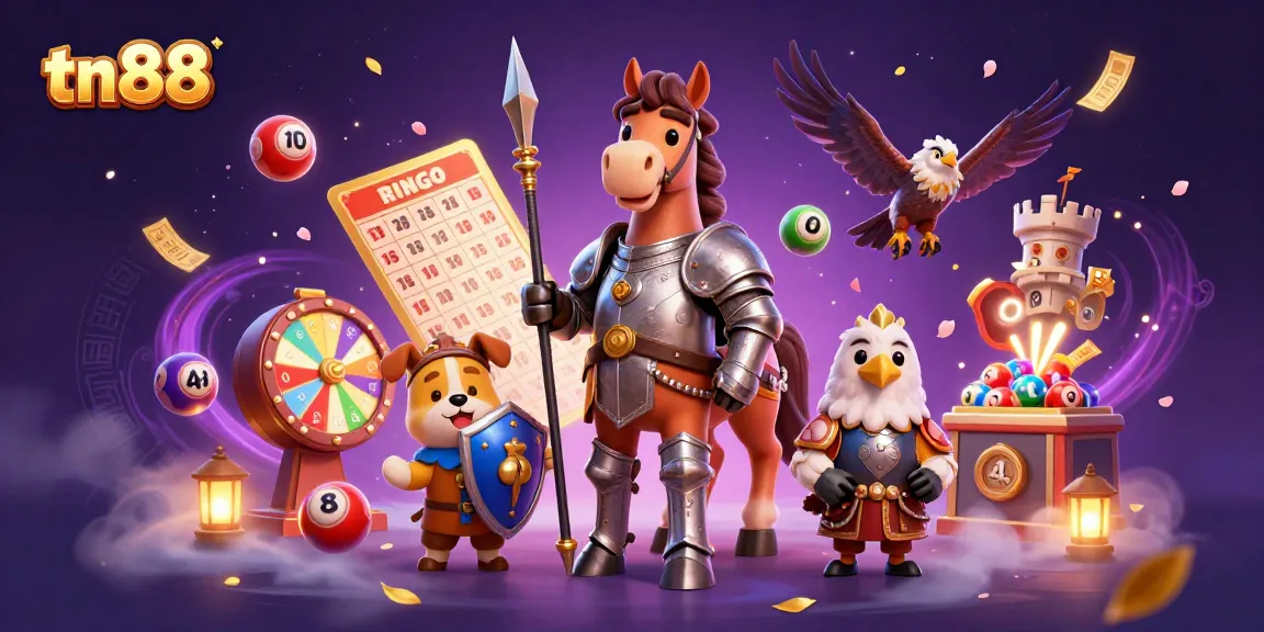 Engage in thrilling gameplay with tn88, featuring medieval characters and vibrant casino elements.