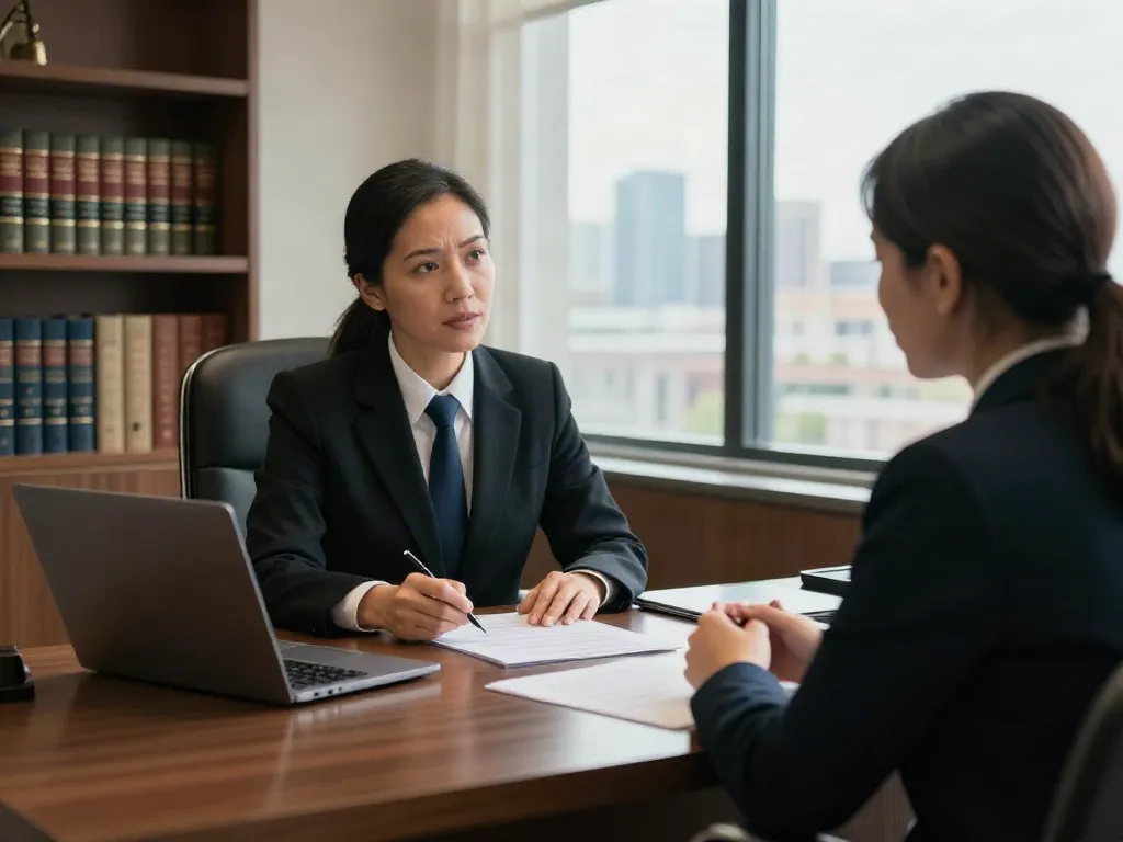 DUI lawyer in Cobb County GA consulting with a client in a professional law office.