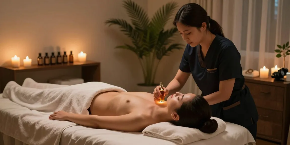 Experience the best 강남출장안마 with a soothing massage in a tranquil spa setting, highlighting relaxation and wellness.