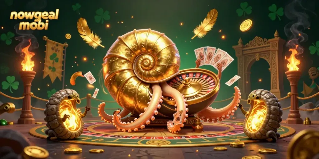 Engage with thrilling casino action at nowgoal mobi featuring a giant nautilus roulette and glowing fossil companions.