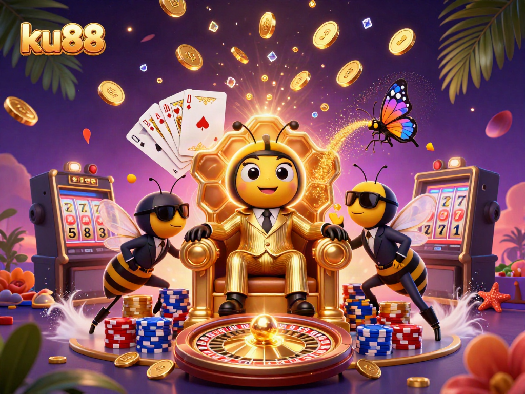 Experience winning at ku88 with a charming 3D casino scene, loaded with action and vibrant game elements.