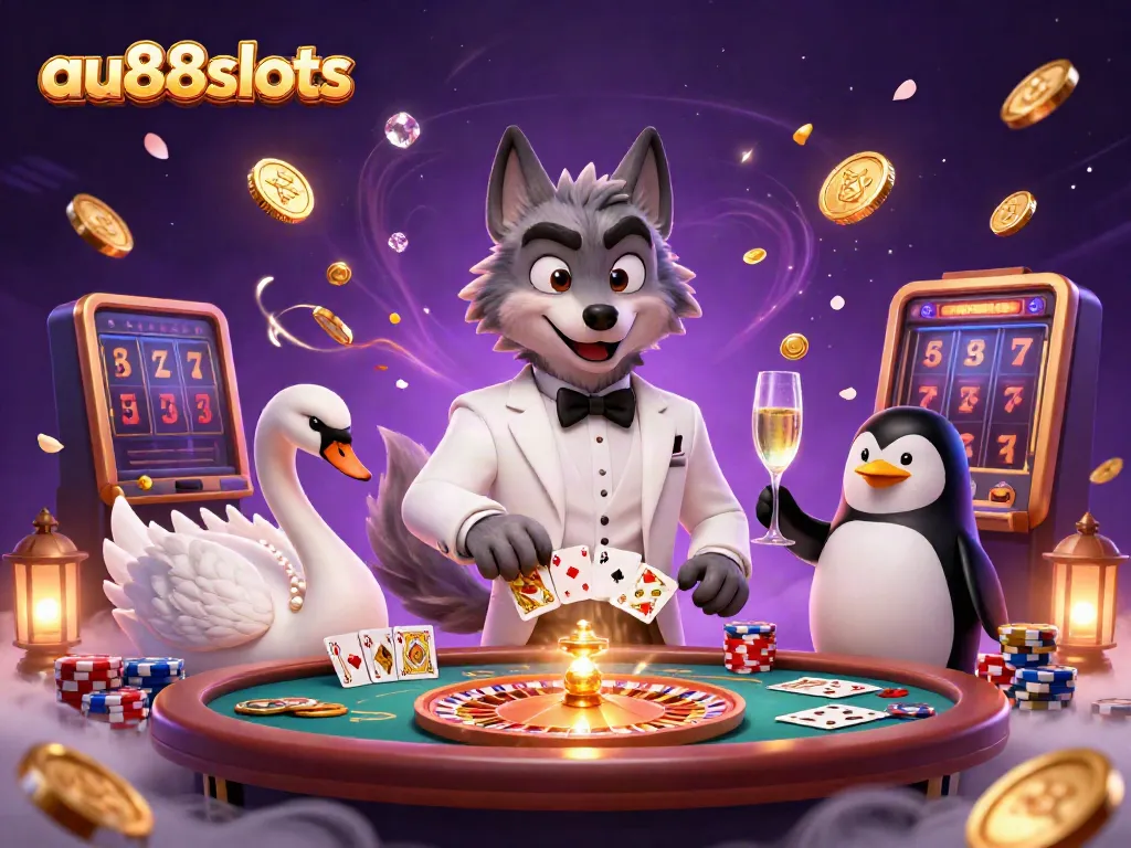 Experience winning moments at au88slots with lively characters in an engaging casino scene.