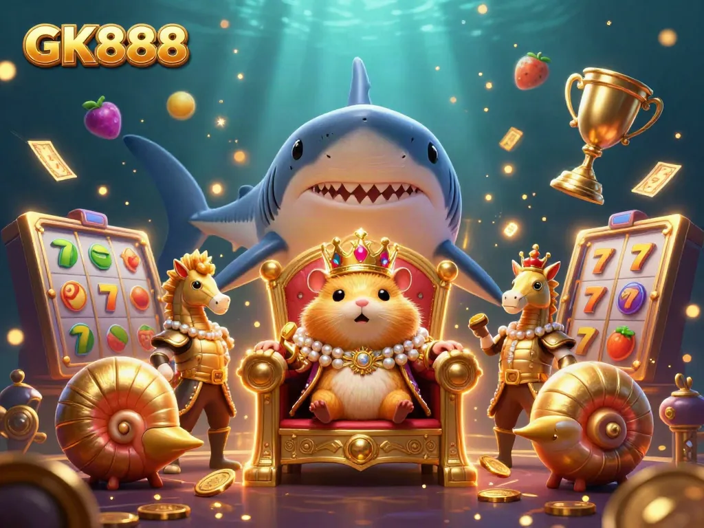Engage with GK888's thrilling jackpot slots experience, showcasing vibrant casino elements.