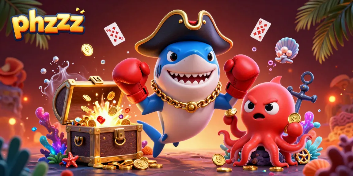 Win big with phzzz in a vibrant casino scene featuring animated sea creatures!