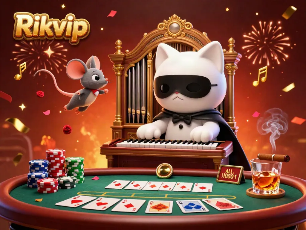 Engage in thrilling gameplay at Rikvip with vibrant elements of poker and casino excitement.
