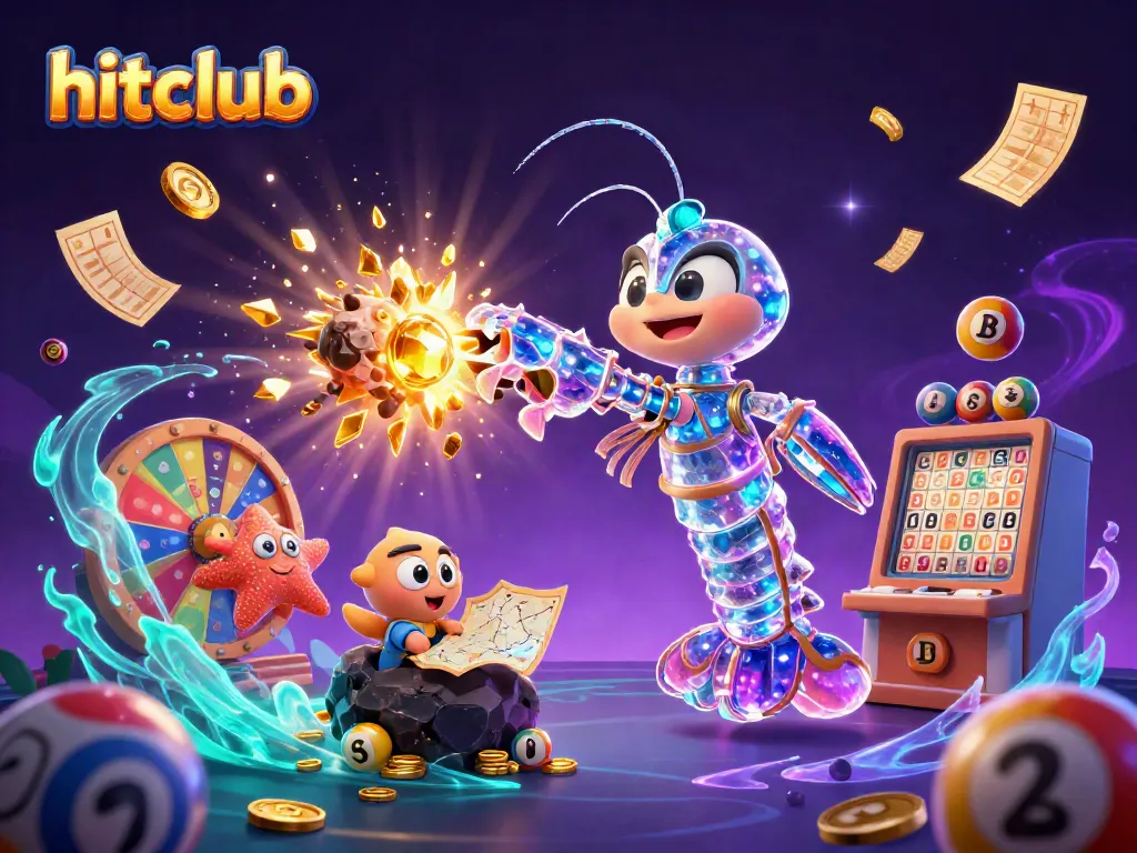 Experience exciting gameplay with hitclub featuring 3D cosmic characters surrounded by vibrant casino elements.
