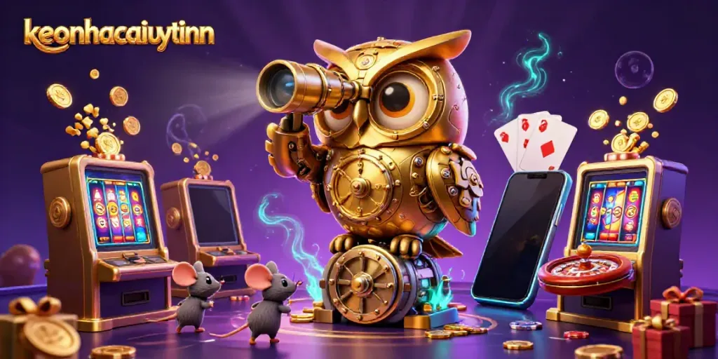 Engaging casino scene with keonhacaiuytinn theme, showcasing vibrant characters and game elements.