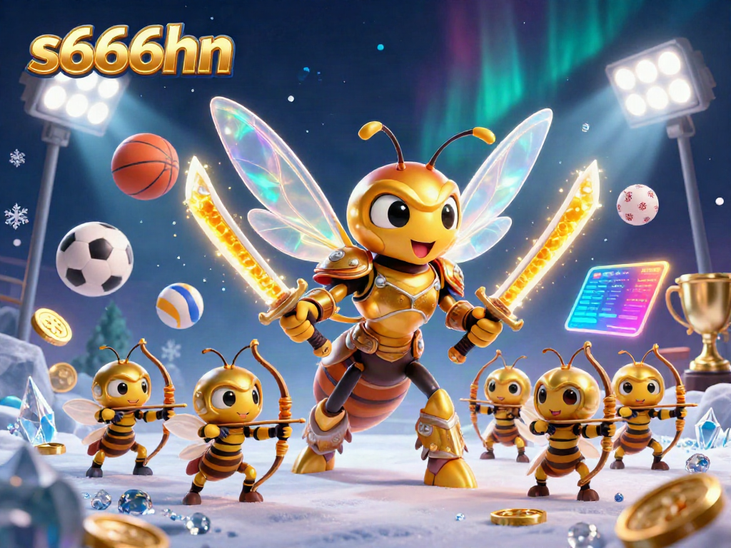 s666hn illuminates a vibrant 3D casino scene with dynamic sports elements and joyful hornet characters.