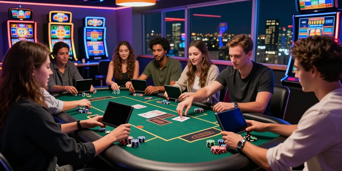 Exciting group gaming session highlighting zbet vua nhà cái in vibrant online gambling setting