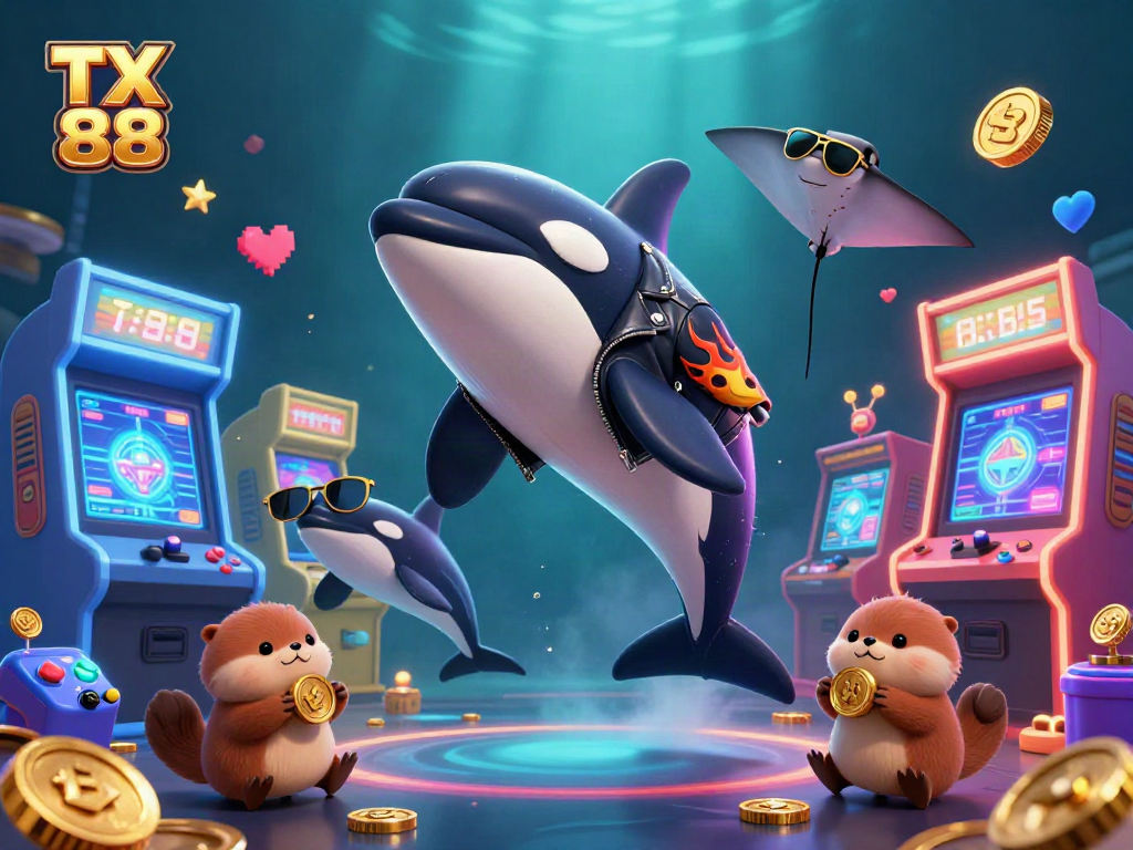 Experience the thrill of winning at TX 88 with vibrant gaming elements, animated characters, and cash prizes.