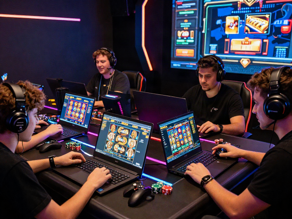 Koitoto players enjoying an exciting online gaming session featuring Slot88 and Slot777 on vibrant displays.