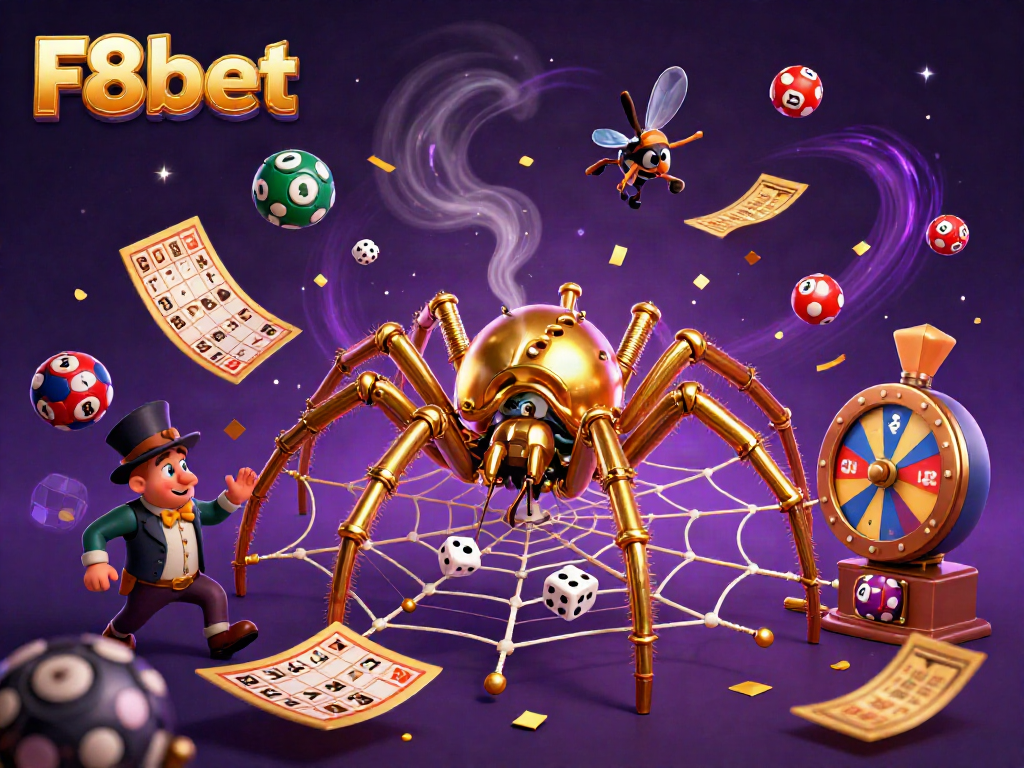Catch exciting prizes with F8bet's thrilling golden spider and vibrant gaming elements.