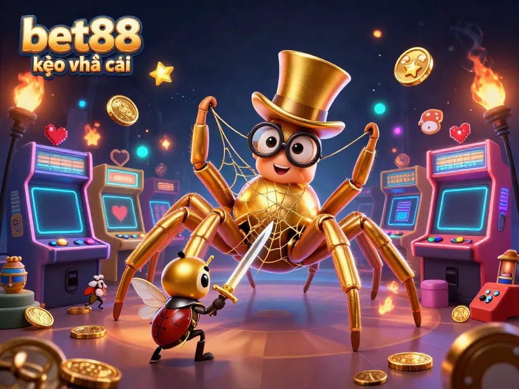 Experience thrilling gameplay at bet88 kèo nhà cái, where a golden tarantula and beetle knight await!