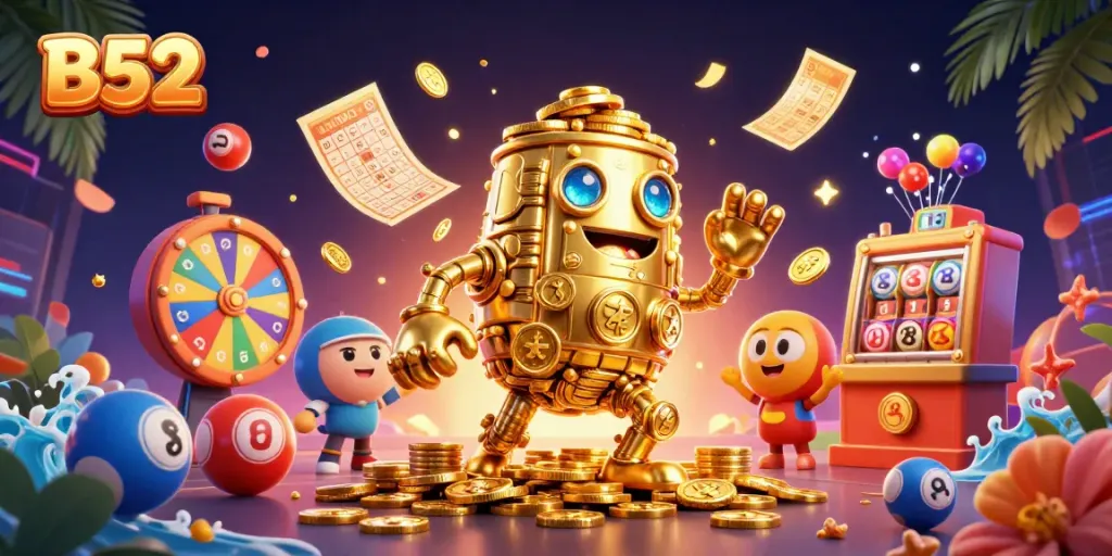 Experience the excitement of B52 casino games with vibrant characters and dynamic elements.