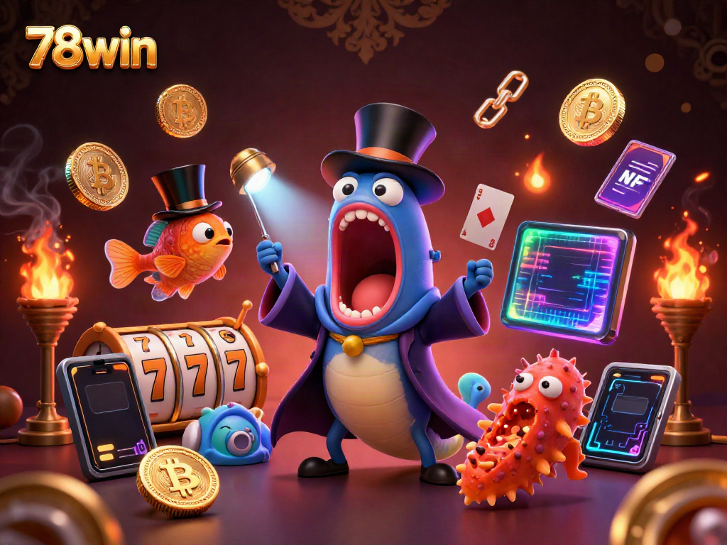 Experience thrilling gameplay with 78win's vibrant slots and Jackpot action in a dynamic fantasy scene.