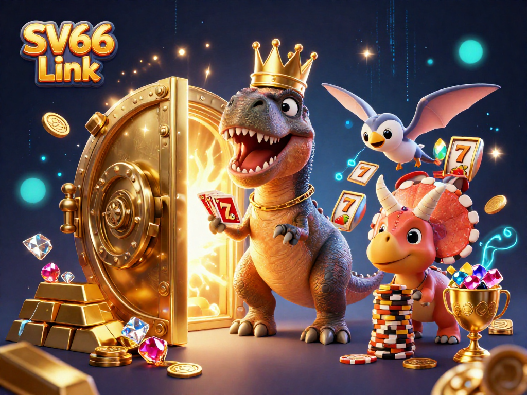 Spin the reels and win big with SV66 Link in this vibrant and engaging casino scene.