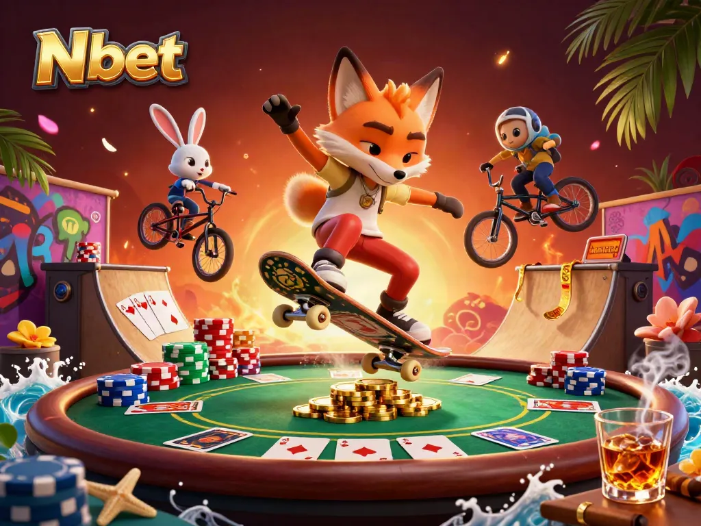 N bet thrill as the fox kicks over poker chips and the rabbit performs tricks in a vibrant casino setting