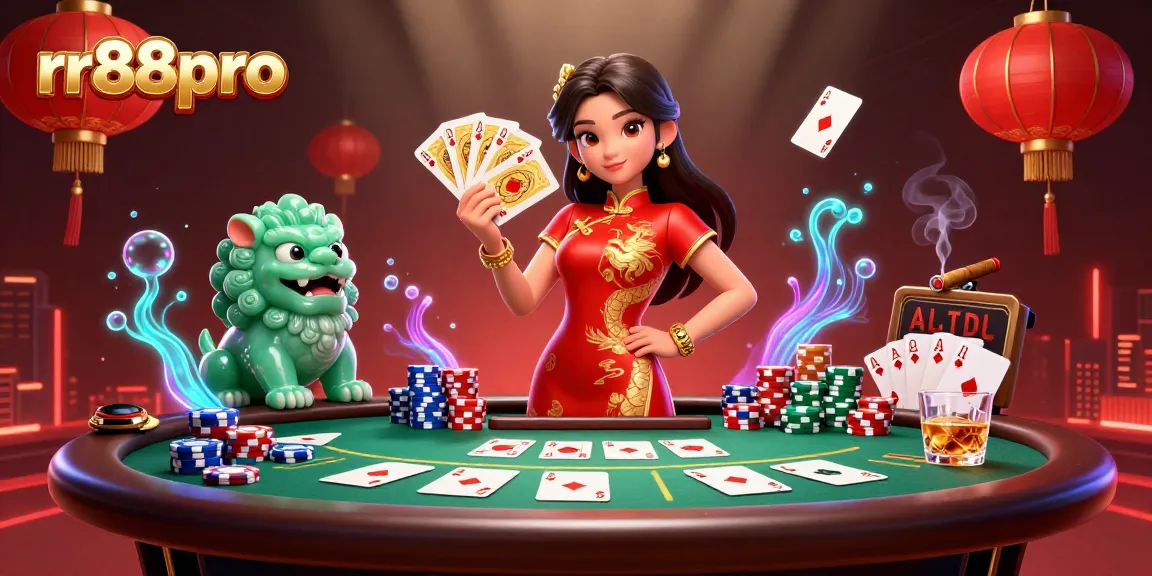 Experience thrilling gameplay at rr88pro in a vibrant casino scene featuring dynamic poker elements.