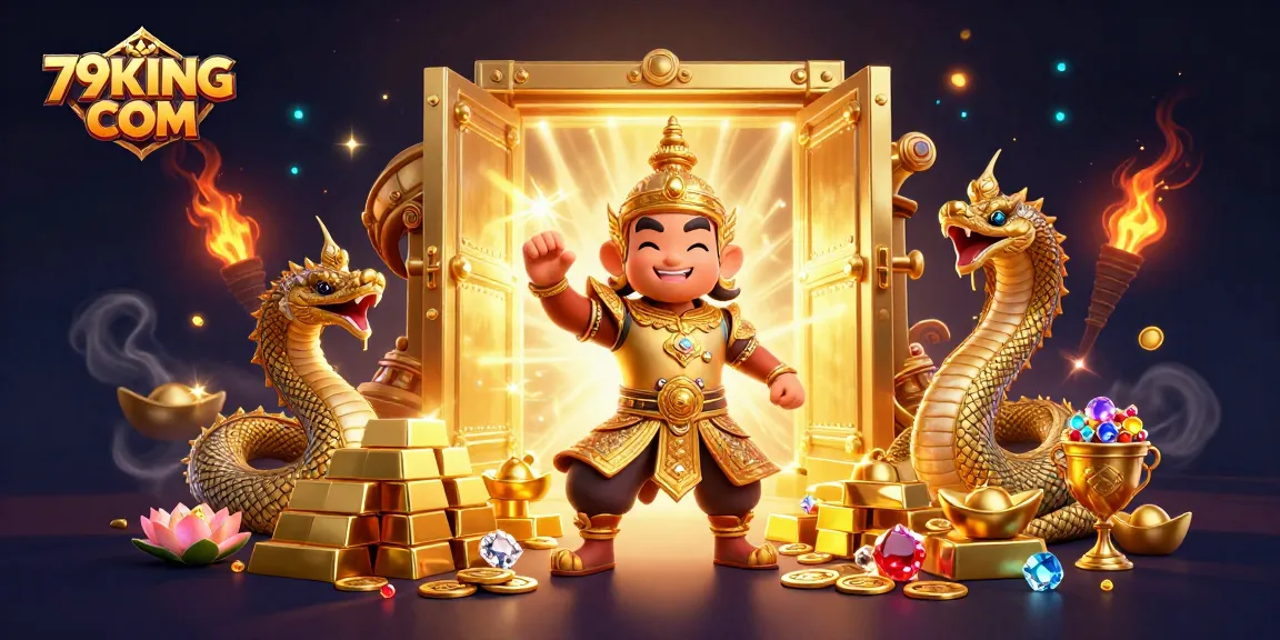 Experience the excitement of 79KING COM with thrilling treasures and vibrant casino elements.