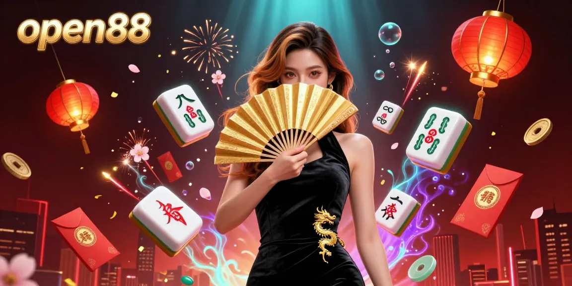 Experience the dynamic world of open88 with a striking illustration of casino games, vibrant colors, and captivating characters.