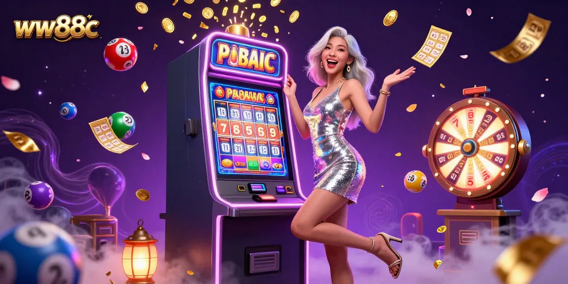 The ww88c jackpot celebration illustrated with dynamic gaming elements and vibrant casino atmosphere.