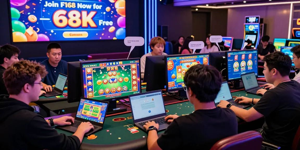 Engaging scene of players enjoying Đăng Ký F168 online casino games, showcasing vibrant graphics and enthusiastic atmosphere.
