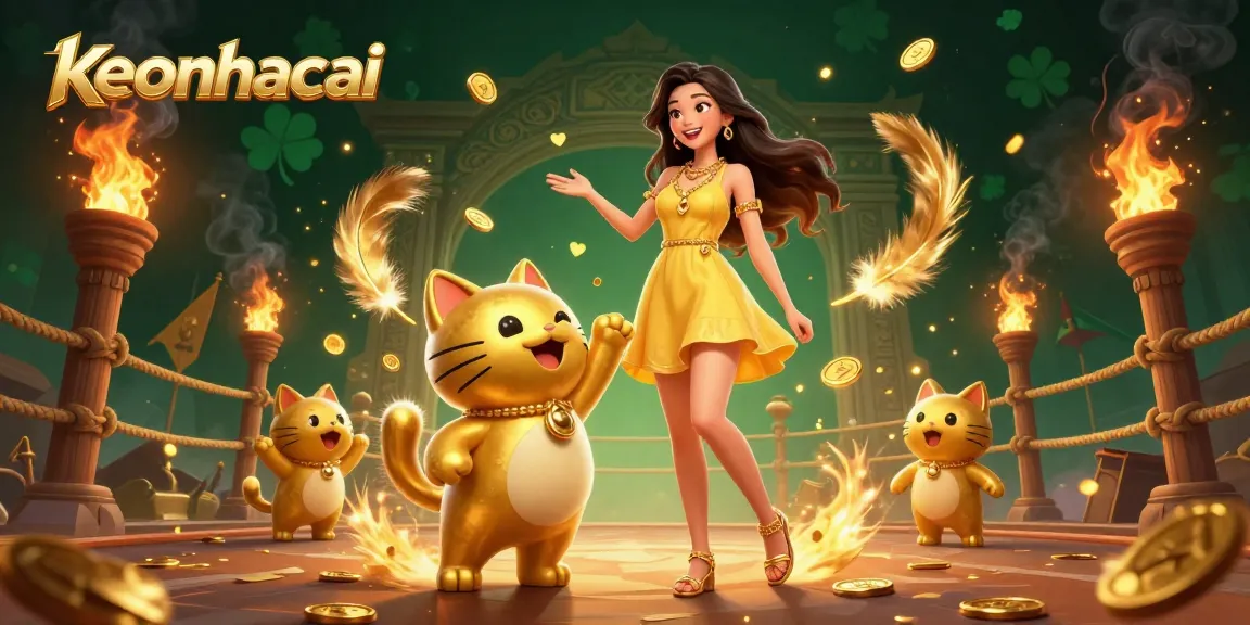 Experience keonhacai's winning moments with an enchanting scene of luck and fortune in motion.