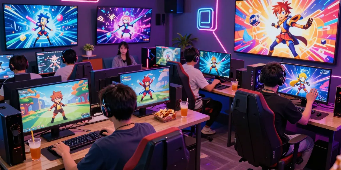 Engaging scene of players immersed in hentaigames with vibrant interactions and colorful setups.