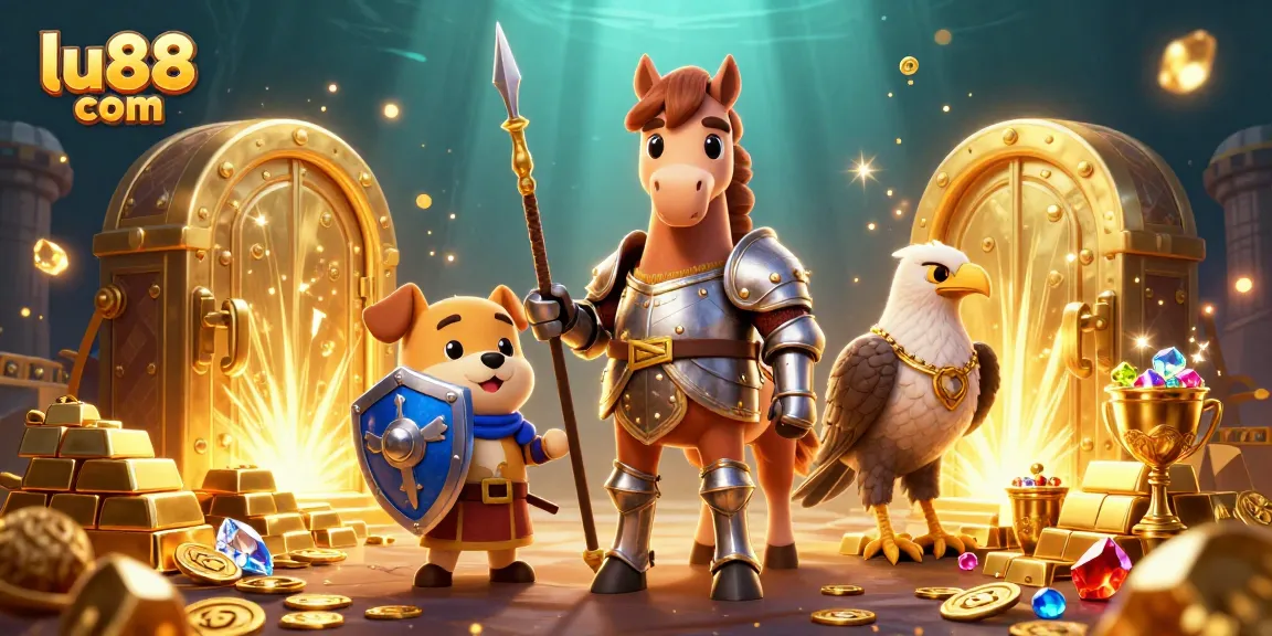 Experience thrilling wins with lu88 com's exciting games, showcasing vibrant 3D illustrations of casino action.