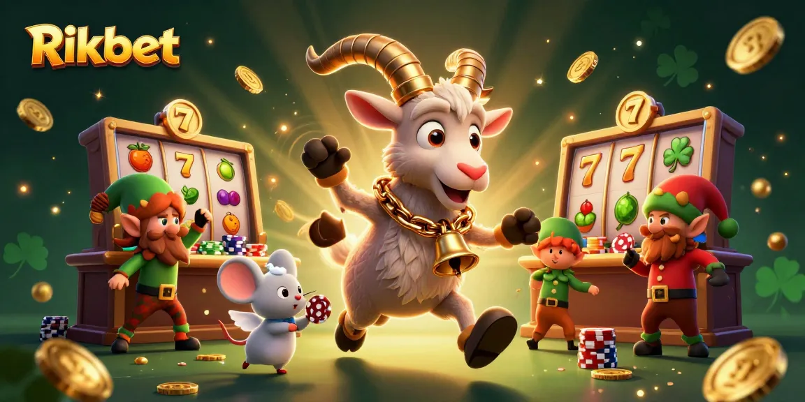 Bet and win with Rikbet in a thrilling casino scene filled with vibrant characters and dynamic elements.