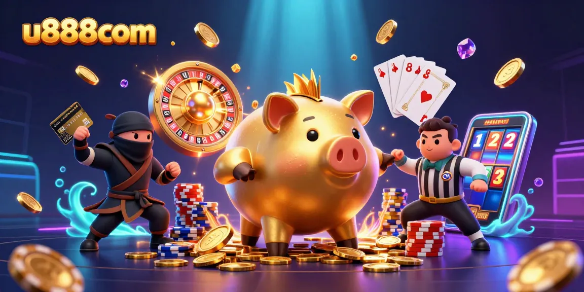 Experience thrilling gameplay with u888com's animated sumo wrestler summoning coins and gems.