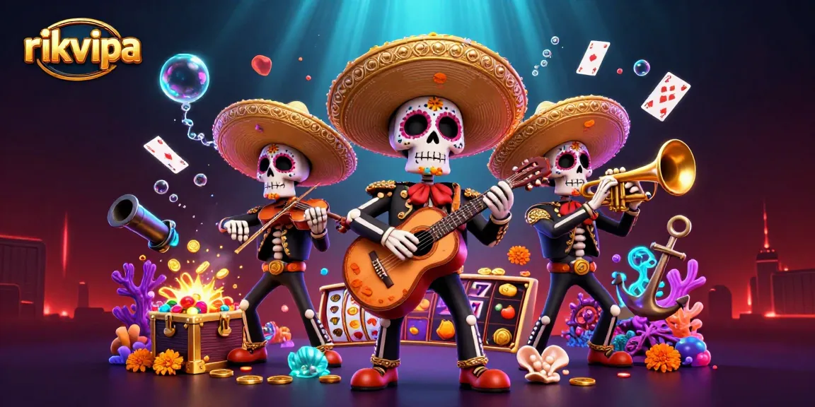 Play exciting games at rikvipa with immersive slot reels and festive mariachi characters.