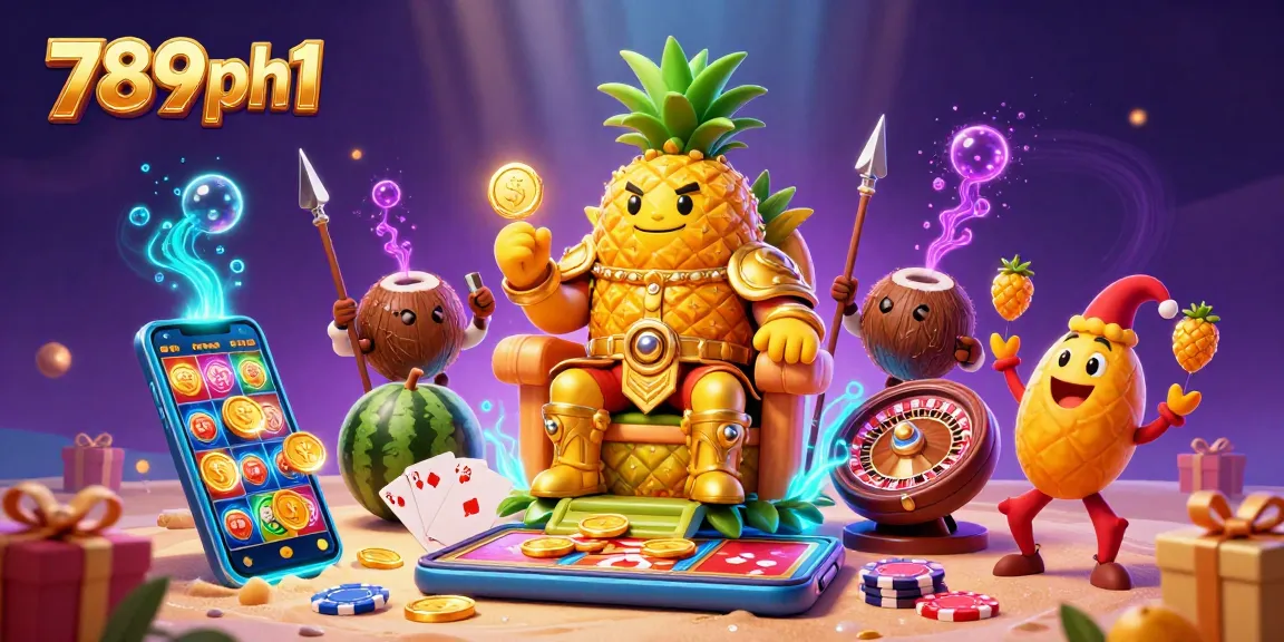 Engage with vibrant casino fun at 789ph1, featuring the golden pineapple king and dynamic slot action.