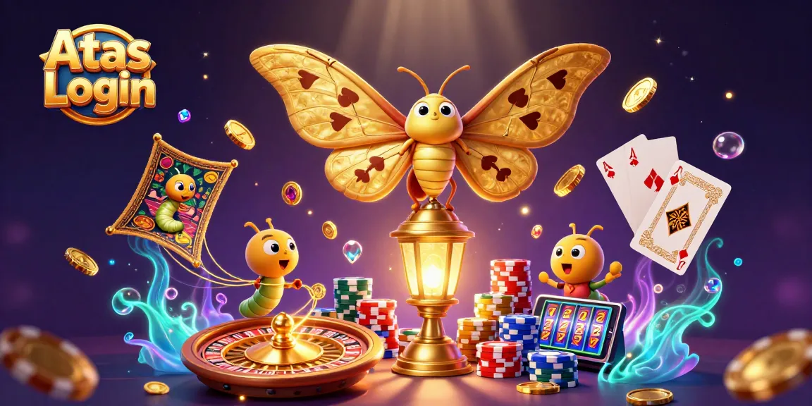 Atas Login offers secure access with an enchanting 3D representation of a vibrant casino atmosphere.