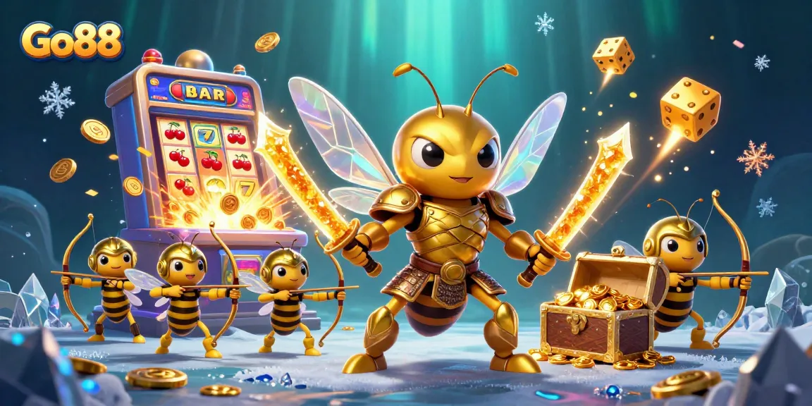 Experience the thrilling world of Go88 with a dynamic casino-themed 3D illustration showcasing vibrant gaming elements.